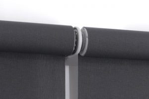 wide set double rollerblinds close-up
