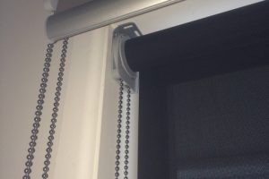 Dual roller blinds close up